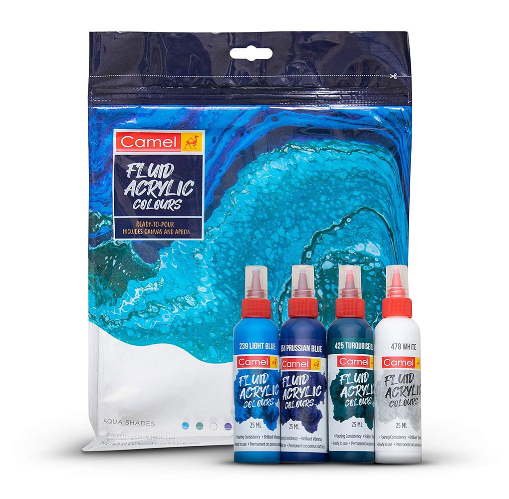 Camel Fluid Acrylic Kit - Aqua Series