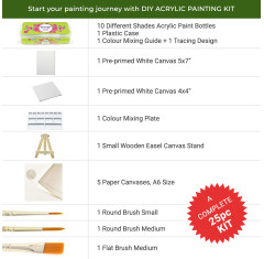 DIY Acrylic Painting Starter Kit, 25pc