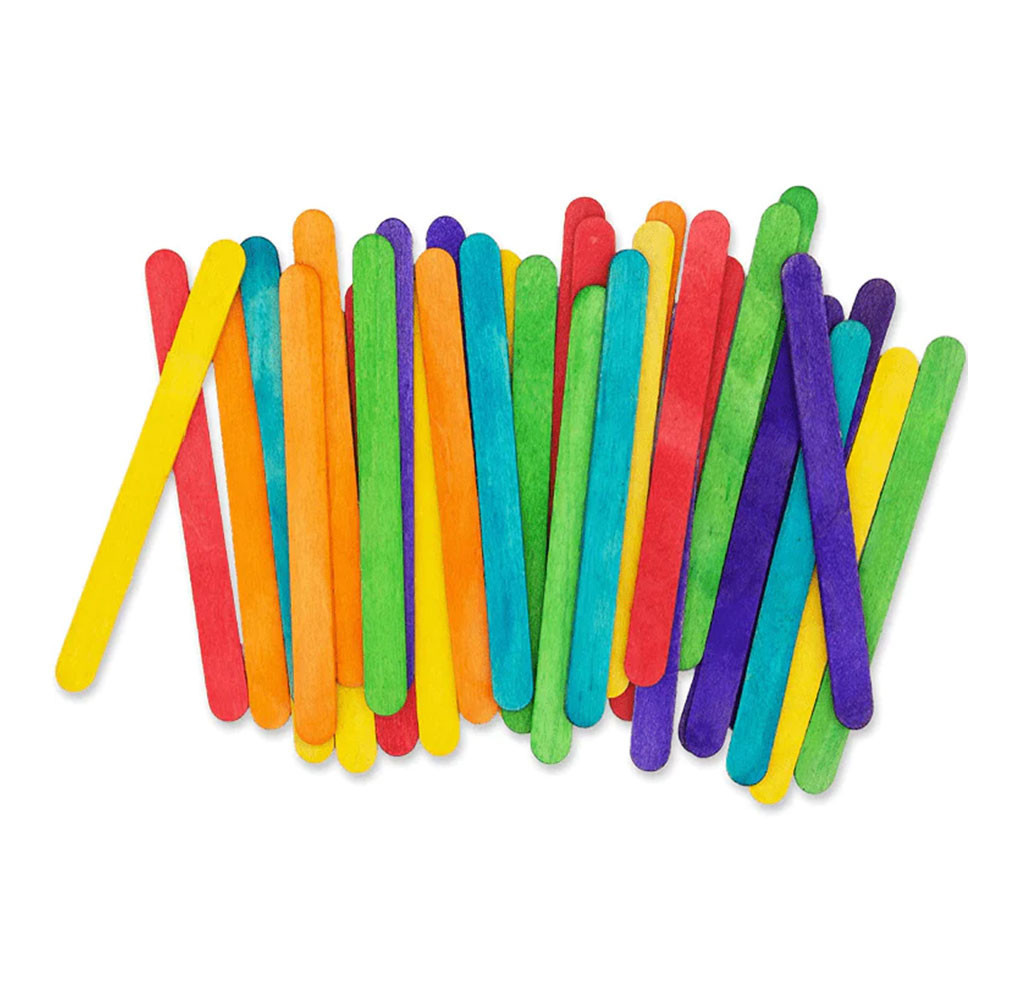 Colorful Wooden Ice Cream Sticks Pack