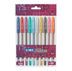 Linc Shine Glitter Pens Set, 10 Shades