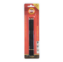 Koh-i-noor Gioconda Extra Charcoal Pencils, Black, Pack of 3